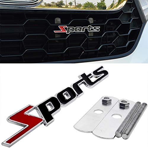 3D Sports Car Grille Badge Emblem Front Grilles Metal Sticker Decals for Cars Truck Universal