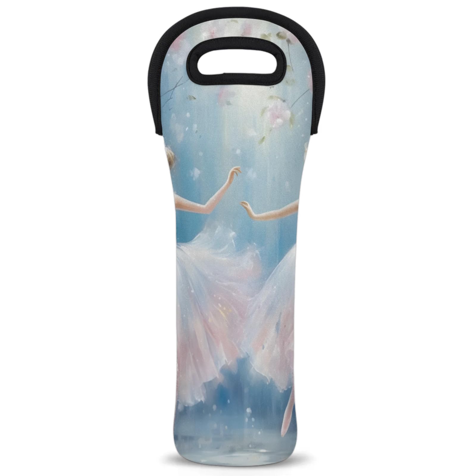 Neoprene Wine Tote Carrier Bag for Wine,Water, Champagne, Beer, Baby Bottles 15.6 x 5.1 Inches, Protective Wine Bag,Girls Dancing