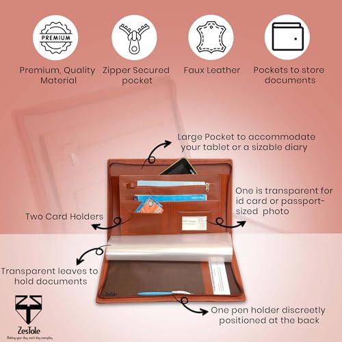 Zestale Leatherette Document Folder Foolscap Size 4 Ring - Image 3