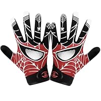 WATSAVPUP Youth Football Gloves Kids Silicone Grip Sports Receiver Gloves with Super Stick Ability for Enhanced Game Experience Training for Beginners(Spider Eye, 5.5-6 inch)