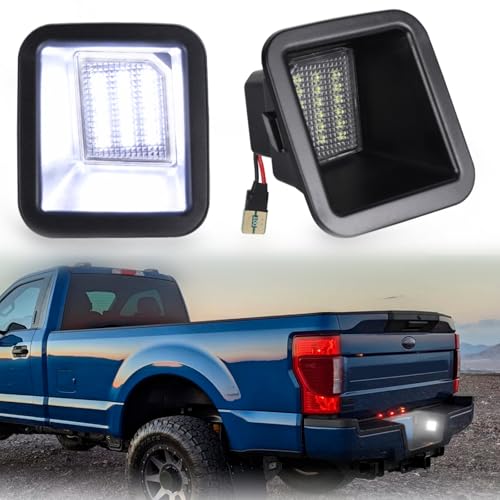 F-250 Super Duty LED License Plate Light For 2017-2024 Ford F250 F350 F450 Super Duty Pickup Truck Tag Lamp Assembly, 6000K White