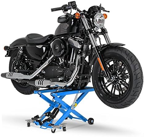 Motorcycle rear wheel lifted by ConStands Scissor Lift