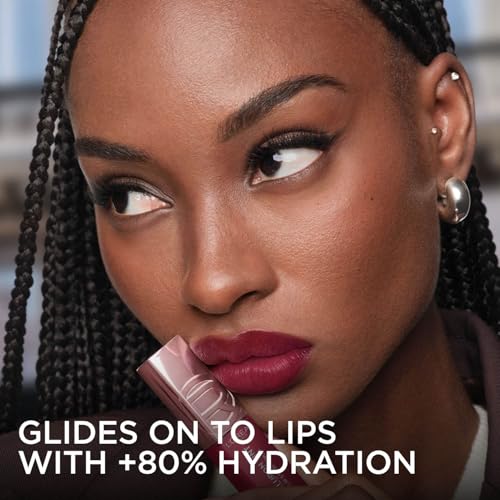 Image of L'Oreal Paris Hyaluron Tint Lip Stain Serum, 490 Le Plum Paris | +80% Hydration, Infused with Hyaluronic Acid, High-Shine Tint, Plumper & Fuller Lips, Non-Sticky