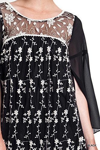 Umgee Bohemian Lace Babydoll Dress (Medium, Black) #TOP3