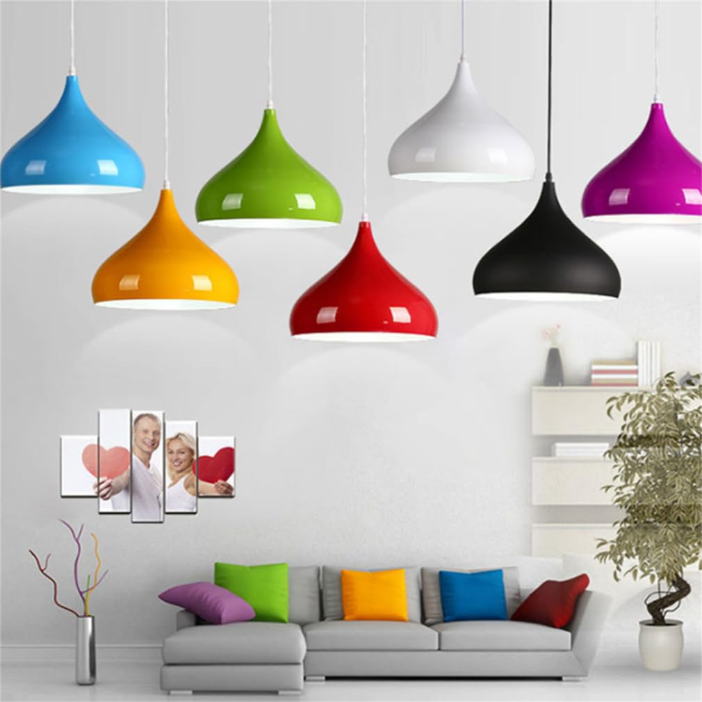 Lámpara Industrial con diseño de macarrón, accesorios de iluminación decorativos para la iluminación de la Isla de la cocina, lámpara colgante para comedor, Elegante farol de Meta