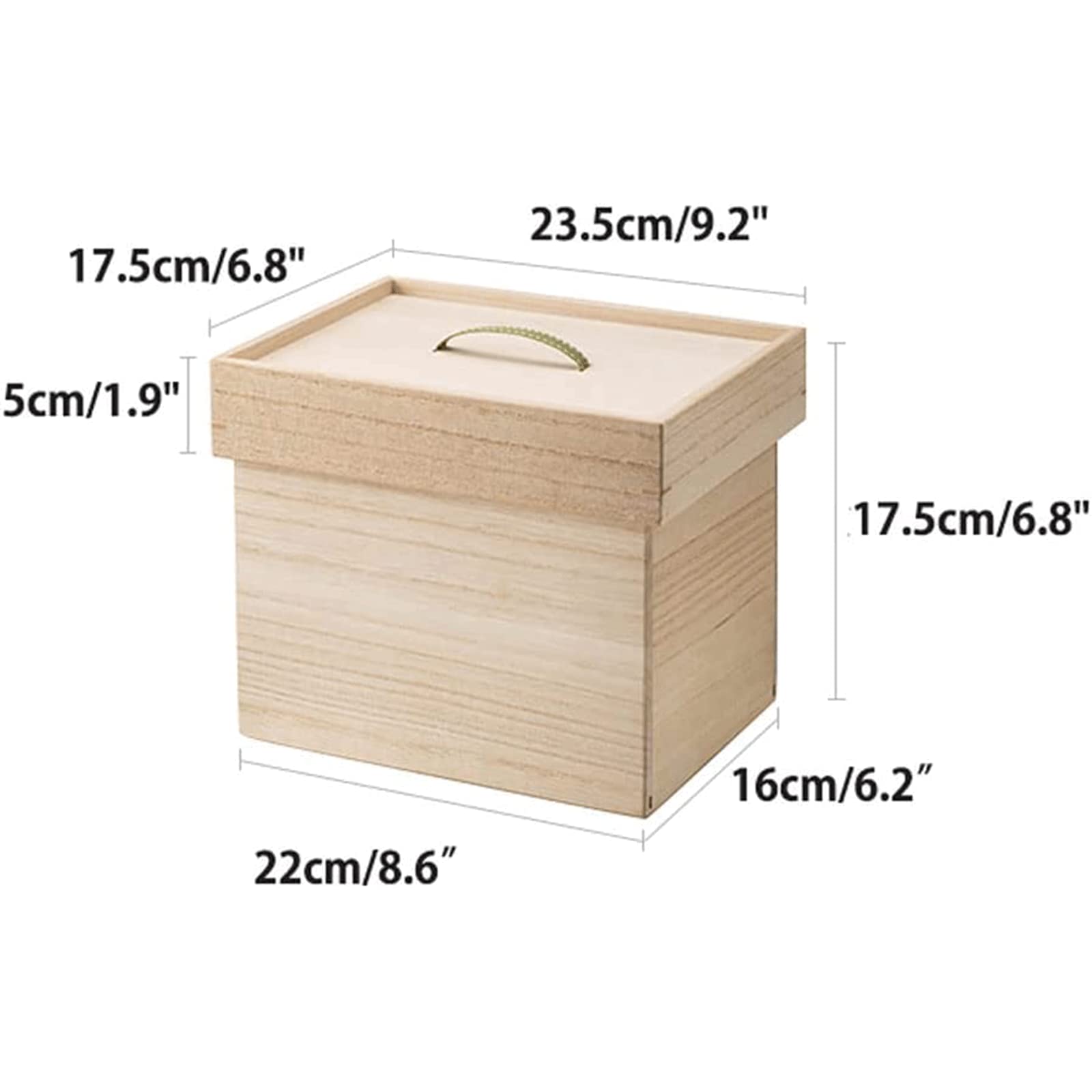 OLOTU Regalo Scatola portaoggetti in Legno, Contenitore per Pane di Grande capacità con Coperchio, Contenitore Multifunzionale, portapane Creativo Rettangolare Portapane