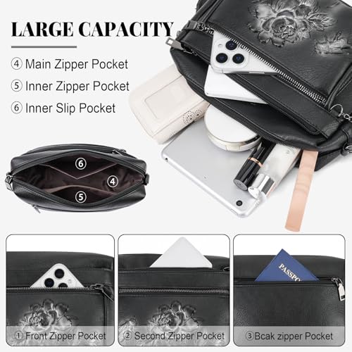Image of Crossbody Bags for Women, Vegan Leather Embossed Crossbody Purse | Trendy Lightweight Design with Adjustable Strap, Spacious Interior for Daily Essentials, Ideal for Travel and Gift Giving