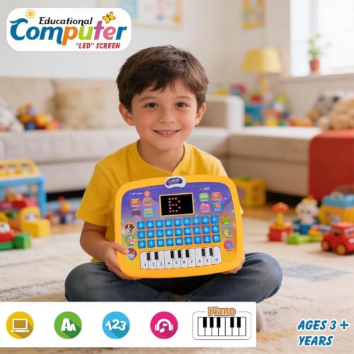 Image of Niku Learning Educational Computer Kids Piano Laptop with Led Screen & Music | Fun Activities Toy Computer Tablet for Kids Toddlers 1 2 3 4 5 6 + Year Old Boy and Girls, Multicolor