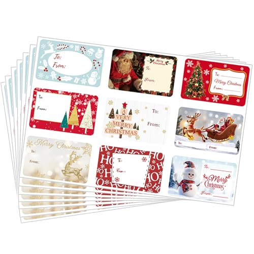 135 Christmas Labels Stickers Xmas Present Gift Labels Xmas Gift Stickers