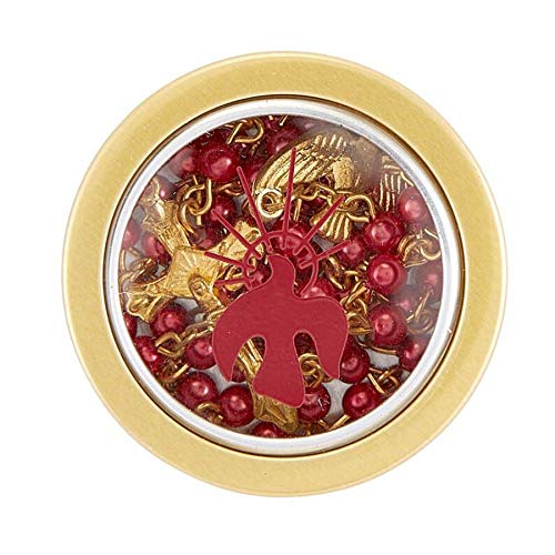 Needzo Confirmation Catholic Rosary Beads with Case, Red Beaded Prayer Necklace with Gold Tone Holy Spirit Center and Traditional Crucifix, Confirmed in Christ Keepsake Gift, 16.5 Inches3