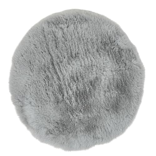 Faux Fur Round 37 cm for Decorations Chair Cushion Rabbit Fur Imitation Fluffy Faux Fur (Light Grey) Faux Fur Round 37 cm for Decorations Chair Cushion Rabbit Fur Imitation Fluffy Faux Fur (Light Grey)