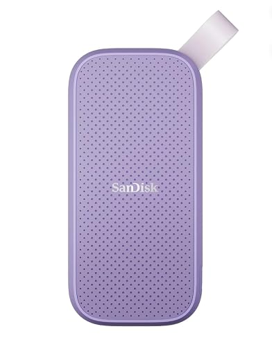 Sandisk 1TB Portable SSD - Lavender, Up to 800MB/s, USB-C, USB 3.2 Gen 2, External Solid State Drive - SDSSDE29-1T00-AWL