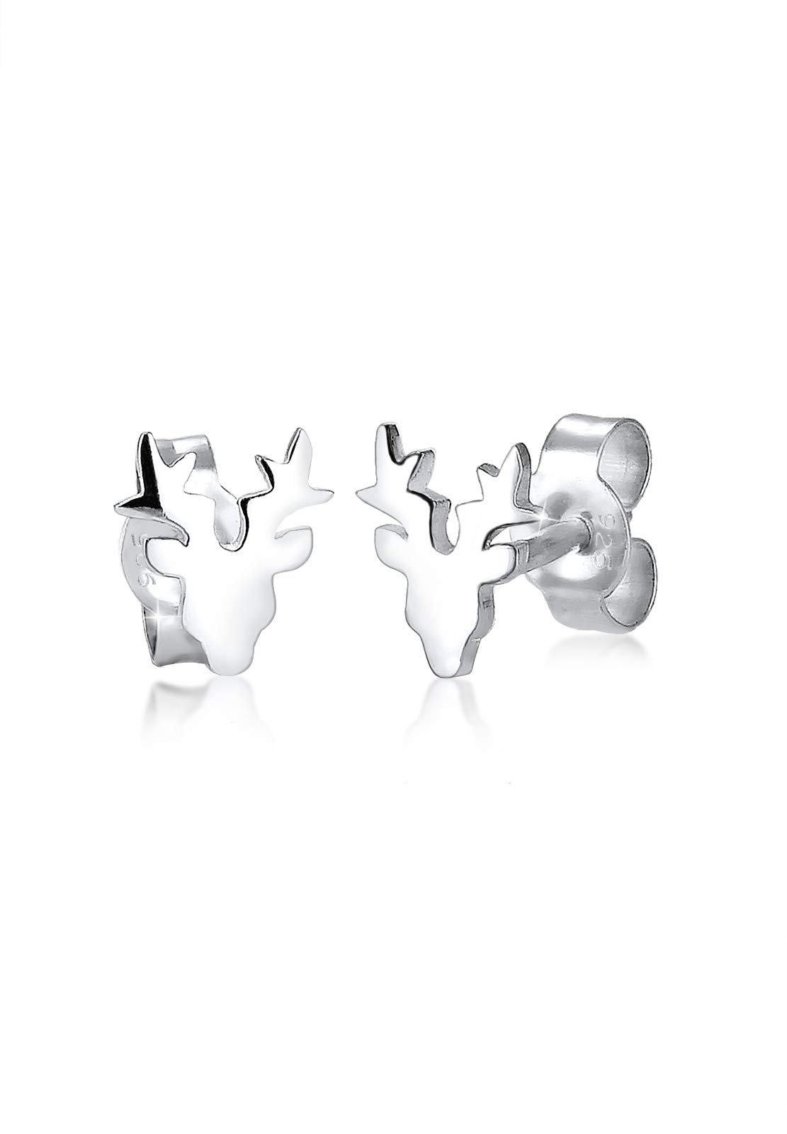 Elli Earrings Ladies Deer Motif Playful in 925 Sterling Silver