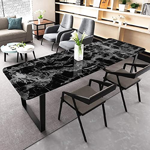 Image of WISDOM Peel and Stick Marble Contact Paper for Countertop - Vinyl Waterproof Self Adhesive Wallpaper (Black & White, 30 inchx152 inchcm)