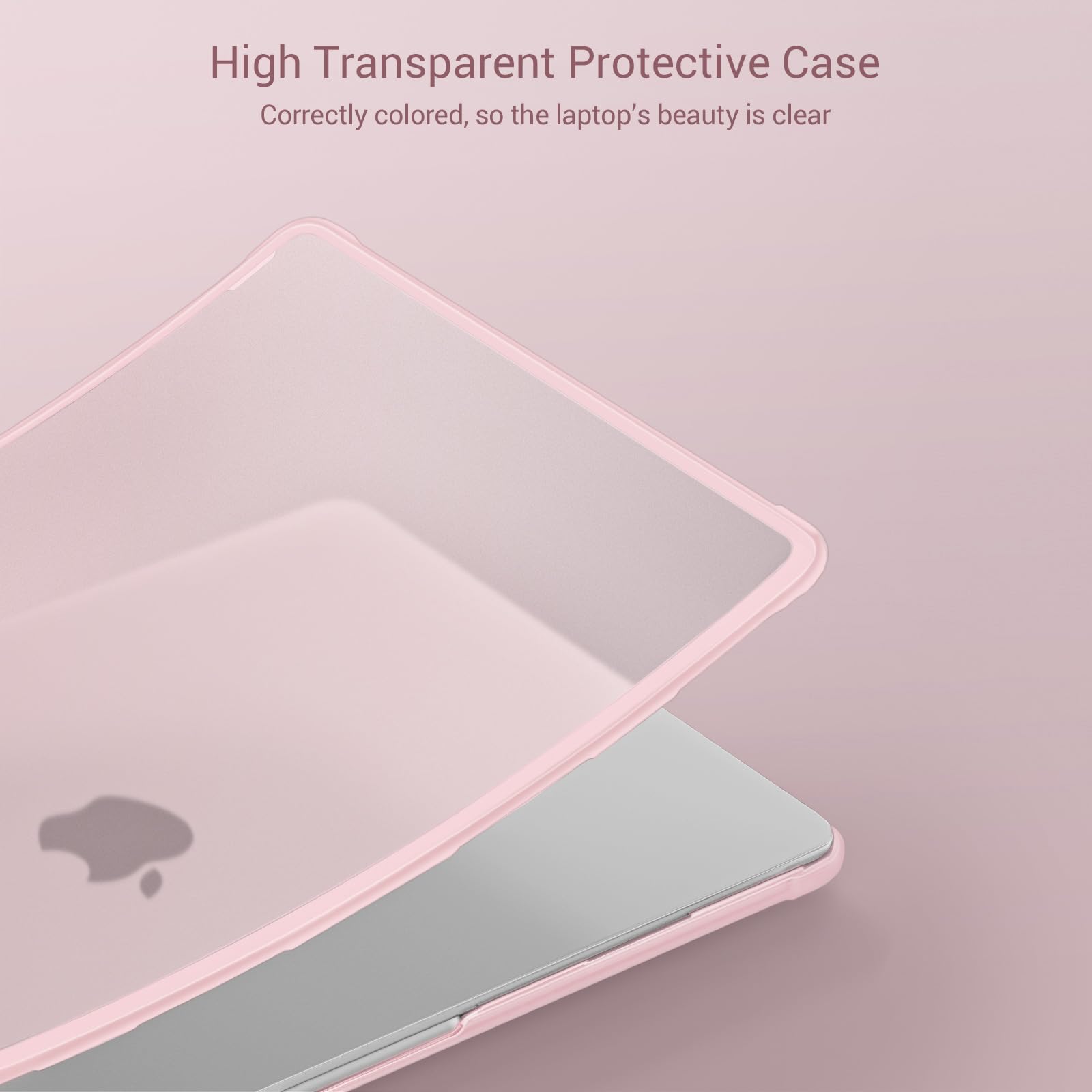 MOSISO Compatible with MacBook Air 13 inch Case M5 M4 M3 M2 2026-2022 A3449 A3240 A3113 A2681,Protective Hard Case&Keyboard Skin&Screen Film&Type C with TPU Bumper for MacBook Air 13.6, Pink — view 8