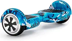 Hoverboard Skate Elétrico 6.5" com Led e Bluetooth Original Brinovar (Azul Camuflado)