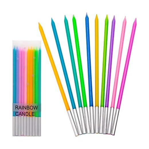 LUTER 20 Piezas Velas Cumpleaños Color Vela Pastel Largas Velas de la Magdalena para el cumpleaños de la Boda Baby Shower Fiesta Decoracion