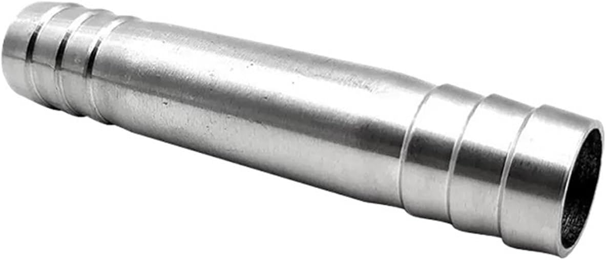 1pc 10/13/16/20/26/32/51mm Hose Barb SS304 Stainless Steel Barb Fitting Straight Coupler Extension Equal Water Hose(Length 150mm,13mm Hose Barb)