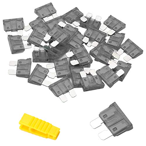 20 unidades de fusibles estándar de 2A para coche, juego de fusibles planos Bolatus para vehículo, fusibles de coche, juego de fusibles planos con 1 extractor de fusibles