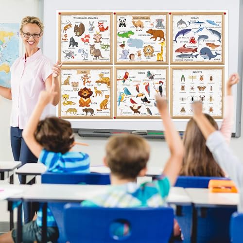 Image of ZOCOZY Huge Large Animal Recognition Poster, 54x35 Inch Jungle Animals Marine Animals Poster, Table Cloth Art for Kids, Home Classroom Party Decorations Supplies
