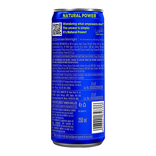 Image of Ocean Energy Drink enriched with natural caffeine, glucose & vitamins| 250ml | Pack of 6 - Virat Edition Energy Drink