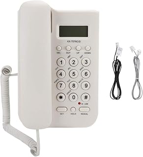 Phones for Sale Landline Telephone Telephones Caller Id Phone Corded Basic Binatone Black House Kxt076cid Bt Cordless 2 Pack White Home 3 Handsets Desk Digital Without Nuisance (White)