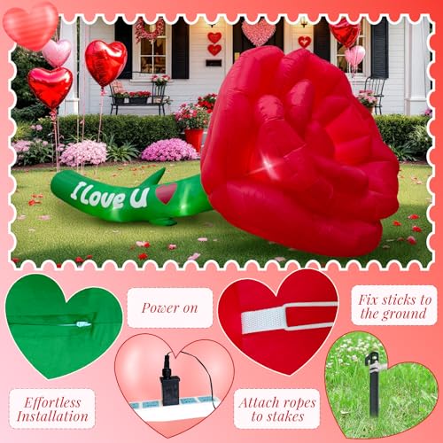 Riesige aufblasbare Rose mit LED für Valentinstag – Romantische Outdoor-Dekoration, die Herzen zum Blühen bringt! – Bild 5