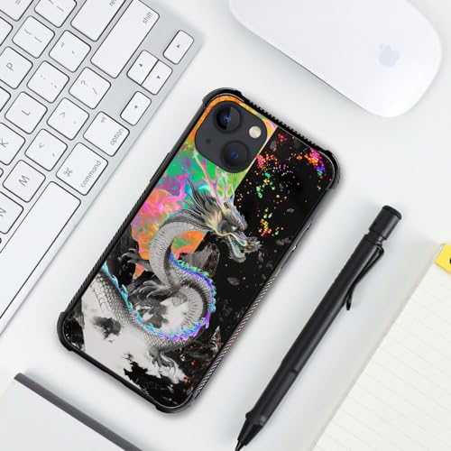 CARLOCA Compatible with iPhone 14 Case,Trippy Dragon Colorful Graphic Design Shockproof Anti-Scratch Drop Protection Case for iPhone 14 - image 5