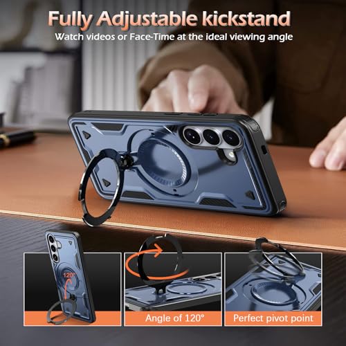 Image of for Samsung Galaxy S26 Plus Case Magnetic with stand, with Mag-Safe, with Screen Protector, Wireless Charging, Shockproof for Samsung S26 Plus 5G Phone Case, Ring Holder Cover for Samsung S26 Plus