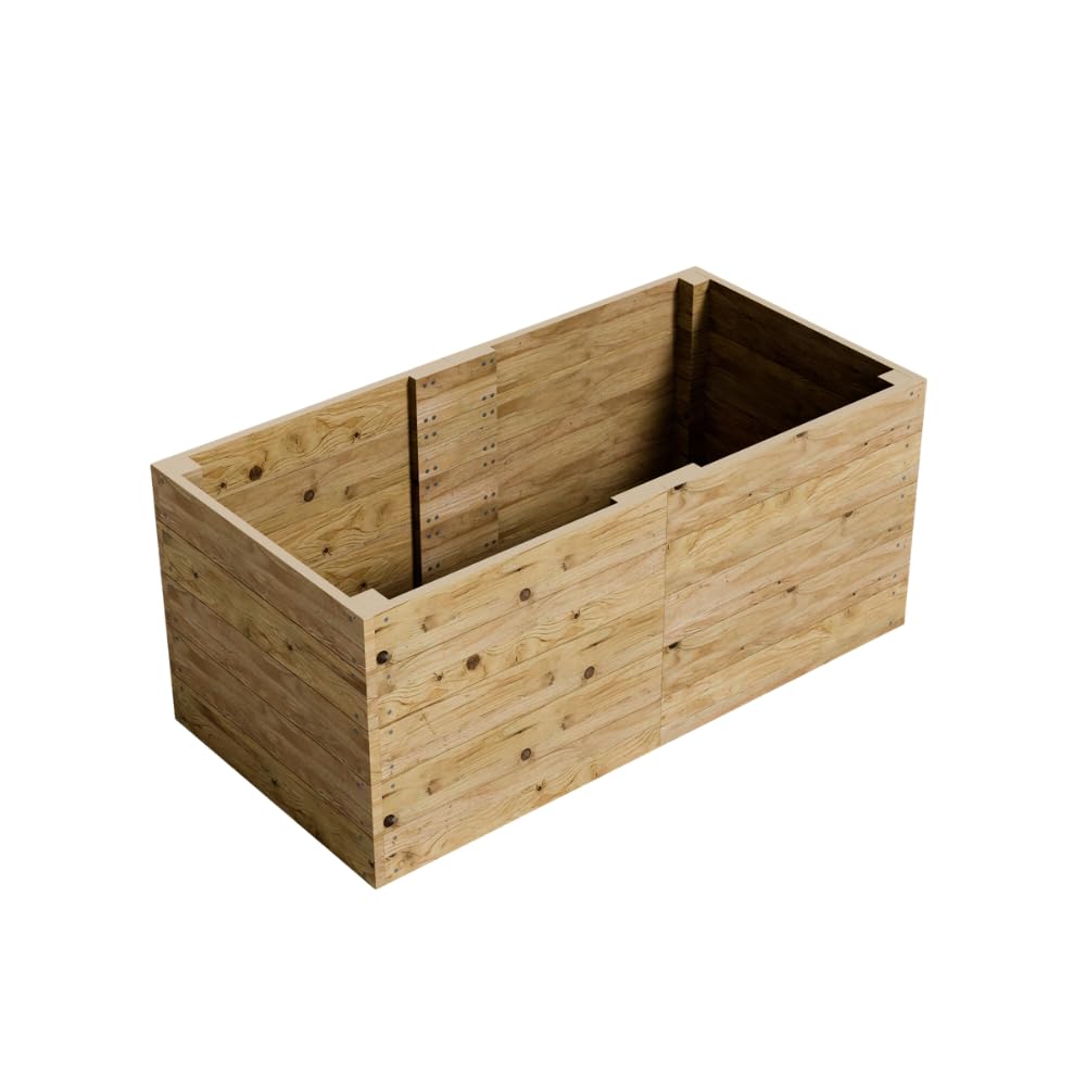 Conka Garden - Wooden Raised Bed Kit - Large Garden Planters for Vegetables, Herbs, Flowers – Start Growing Plants Earlier & Better - Durable & Resistant FSC Treated Timber 120cm L x 240cm W x 30cm H — view 20