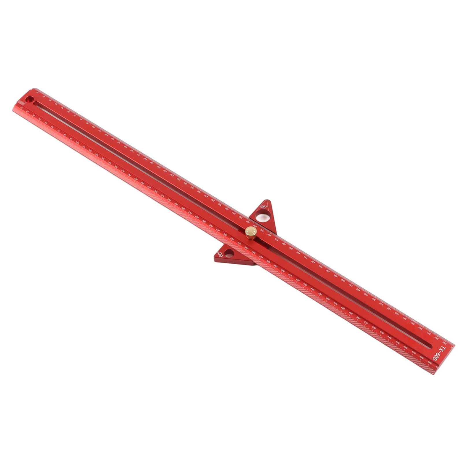 Generic Woodworking T linijka toru trwała aluminiowa aluminiowa przenośna wielofunkcyjna linijka kątowa pomiarowa dla stolarzy czerwony (60 cm)