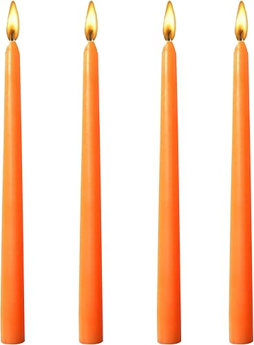 Miniatura 6 de Wrcevtor Juego de 4 velas cónicas de 10 pulgadas  7.5 horas de combustión limpia sin perfume, para bodas, fiestas, decoración del hogar y ocasiones