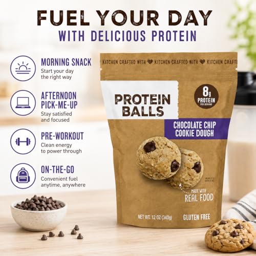 Chocolate Chip Cookie Dough Protein Balls 12 oz miniatura 7