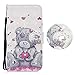 Produktbild LEMAXELERS Galaxy A41 Hülle,Für Galaxy A41 Handyhülle 3D Diamate Glitzer Süßer Bär Flip Case PU Leder Cover Magnet Schutzhülle Tasche Ständer Handytasche für Galaxy A41,Diamond Gray Bear