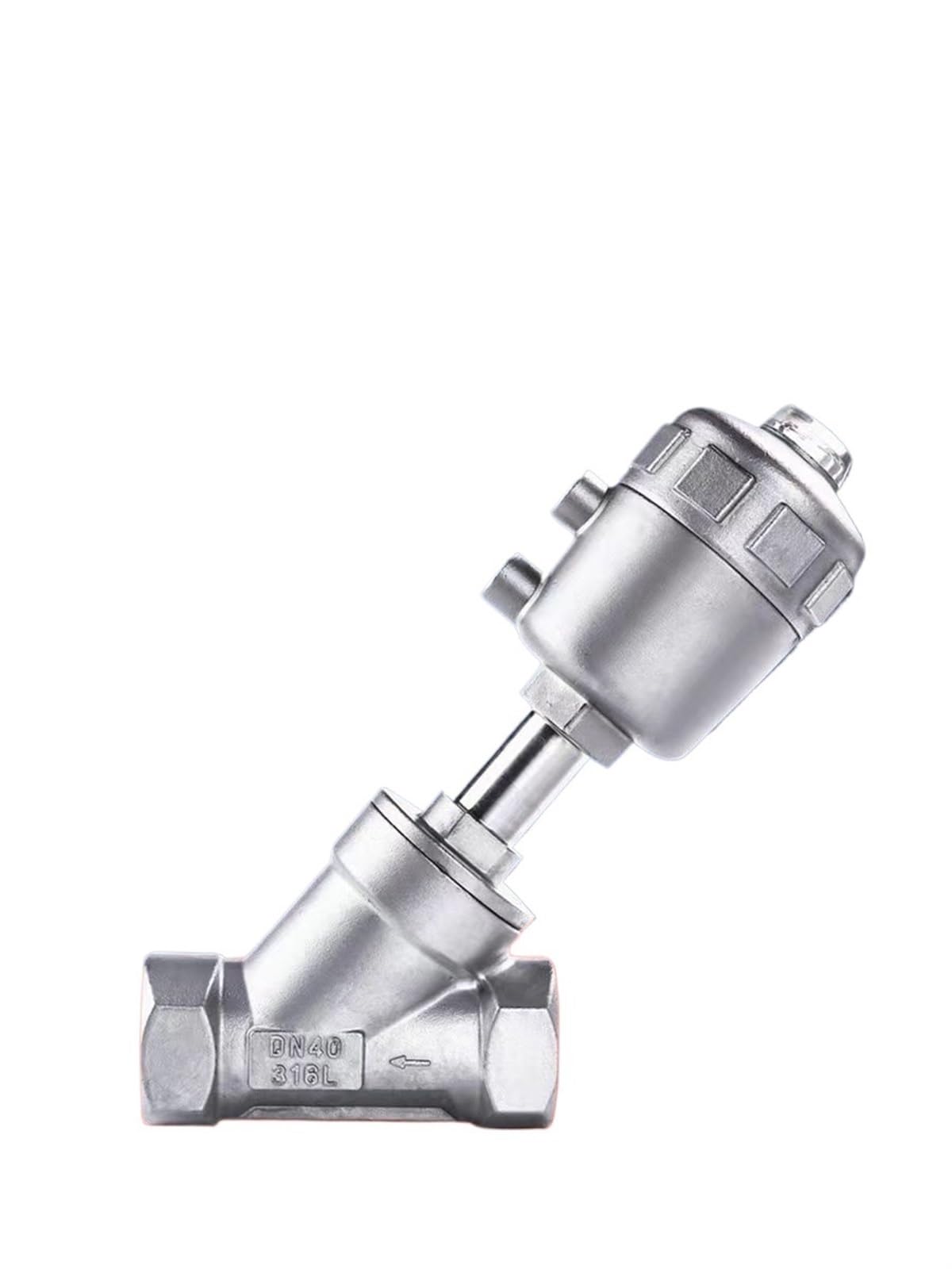 Vanne de siege a angle en acier inoxydable normalement ouverte anti-corrosion