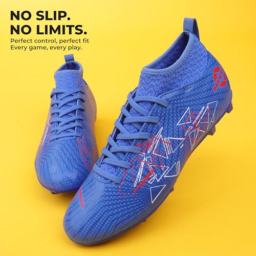 Image of Nivia Carbonite 7.0 pro Football Studs for Men, PVC Synthetic Leather Upper, High Shear Strength TPU Sole, Knitted Collar Rib