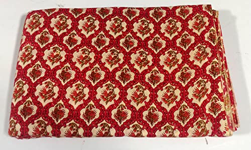 Tissu en coton doux indien pour robe et housse de coussin, coupon de 20 yards