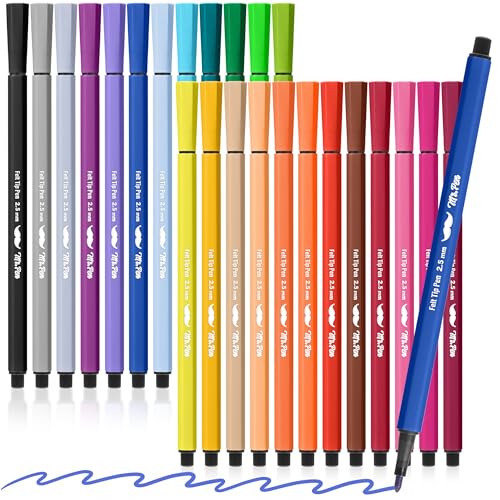 Mr. Pen- Felt Tip Markers, Assorted Colors, 24 Pack, 2.5 mm, Bible Journaling Markers, Bold Felt Tip Pens, Bold Point, Journaling, Note Taking, Drawing