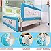 150cm/180cm Barandilla de La Cama Guardia de Seguridad para Ni?os, Barandilla Plegable de La Cama Infantil (Azul, 180cm)