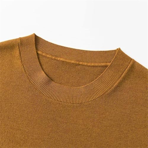 Men's O-Neck Knitted Short Sleeved Business Casual Sweater Pullovers2