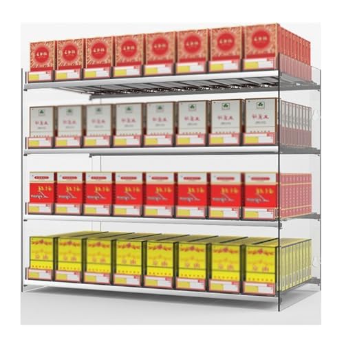 Vitrina estante para cigarrillos transparente con empujador comercial
