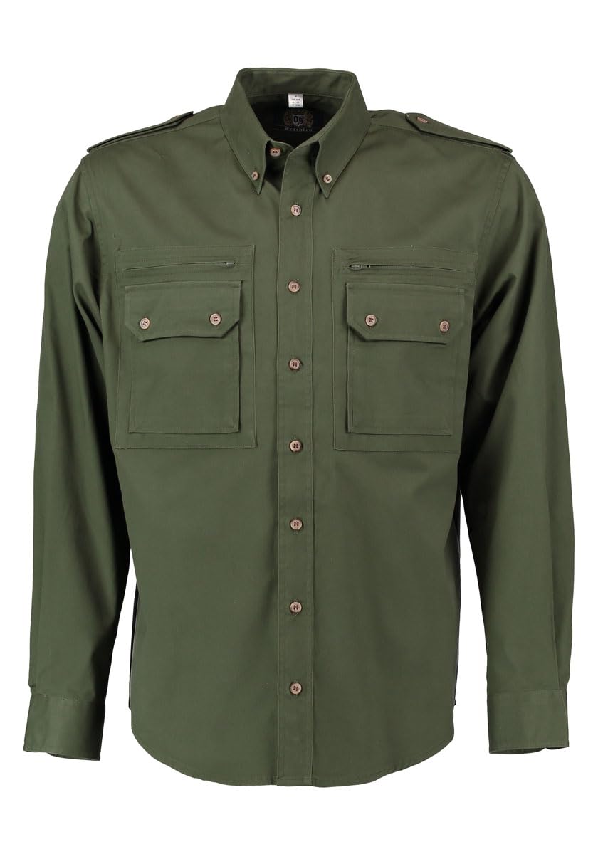 OS Trachten Camicia da uomo a maniche lunghe da caccia con colletto button-down Egapey