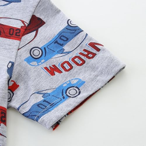 Image of Toddler Boy Clothes Cartoon Cotton Summer Short Sleeve T-Shirt and Shorts Kids Outfit Set 2-7 Year