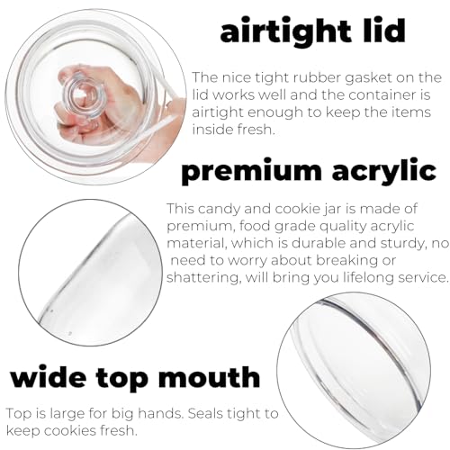 Image of Goaste 135oz Acrylic Cookie Jar with Lid, Airtight Candy Jar Unbreakable, Clear Plastic Apothecary Jar with Silicone Sealing Ring for Dog Treats, Snack, Nuts, Chocolate, Sugar, Herbs, Spices, Cereals