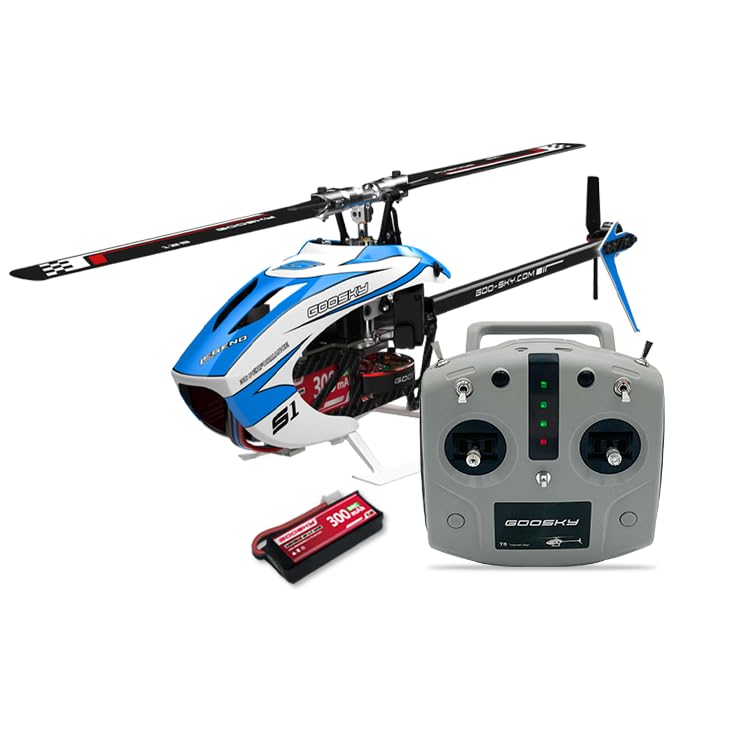 GOOSKY S1 RC Helicopter for Adults, Dual Brushless Direct Drive RC Helicopter with Carbon Fiber Frame, GTS Flight Control, APP Configurable, 3D Stunt Aircraft Model Toy Gift (RTF Version)