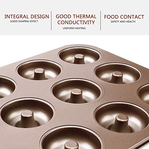 ProLeo Donut Moulds, 12 Non-Stick Metal Baking Tray Baking Mould for Cake Biscuit Bagel Muffin Doughnut Tub Cake, We Love Baking Baking Mould, Metal - Image 4