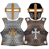 Medieval Crusader Knight Role Play Set Including Breastplate, Mask Costume Accessories for Cosplay