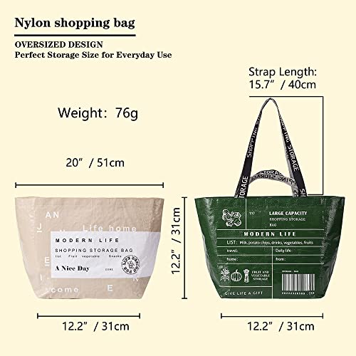 Muulaii Waterproof Nylon Utility Tote Bag Extra Large Shopping Tote Bag Foldable Reusable Storage Bag For Groceries Grocery Bags #TOP2