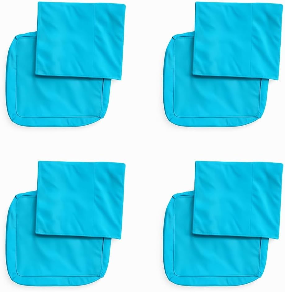 4-Pack Outdoor Cushion Covers – Waterproof & Fade-Resistant Patio Furniture Replacement Slipcovers for Deep Seat Chairs, 24x20 & 24x24x4 Inch (Khaki)