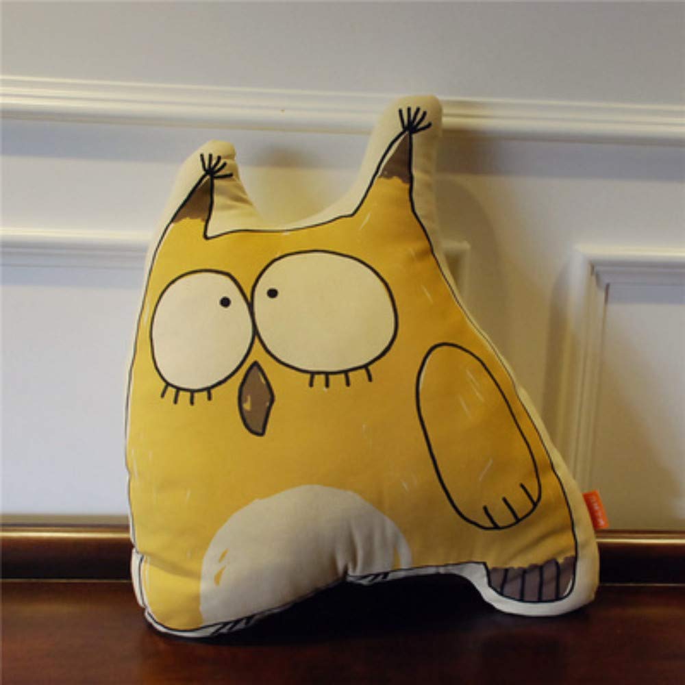 Coussin oreiller chouette WLLLO en coton et chanvre pour animation dessin animé